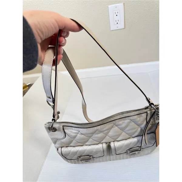 Coach Poppy Vintage Y2K Cream Quilted Shoulder Bag Handbag Purse Leather - Image 12