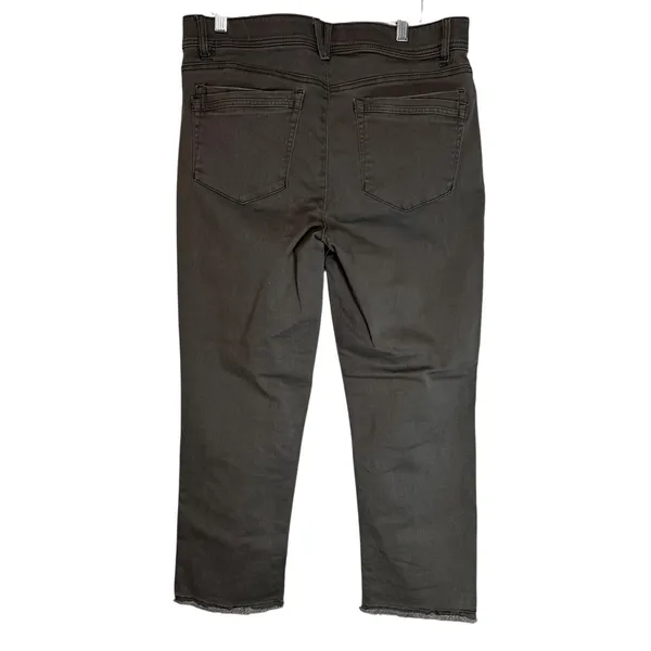 Yogipace Women Gray Cropped Straight Leg‎ Stretch Jeans Size L - Image 11