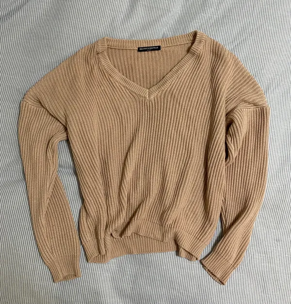 Brandy Melville Tan Knit Sweater - Image 3