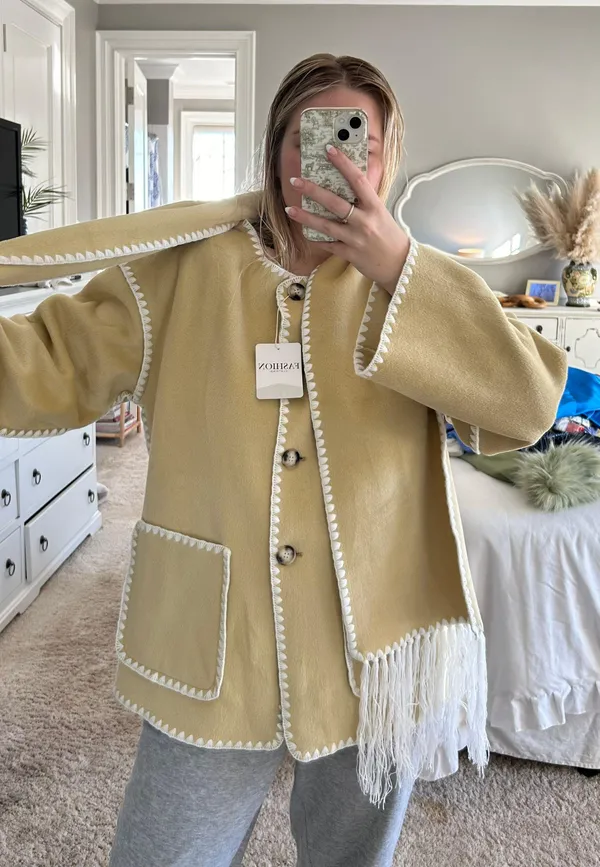 Cream Coat Size L - Image 2