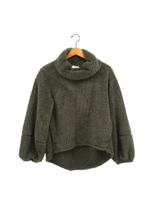 Lululemon Warm Restore Sherpa Pullover Dark Olive Green Jacket M/L - Image 2