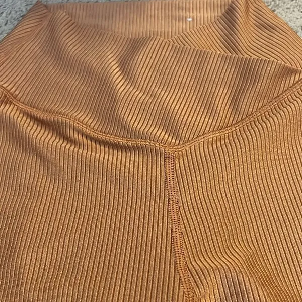 Aerie Offline Bike Shorts High Rise Real‎ Me Metallic Copper Ribbed Size small - Image 6