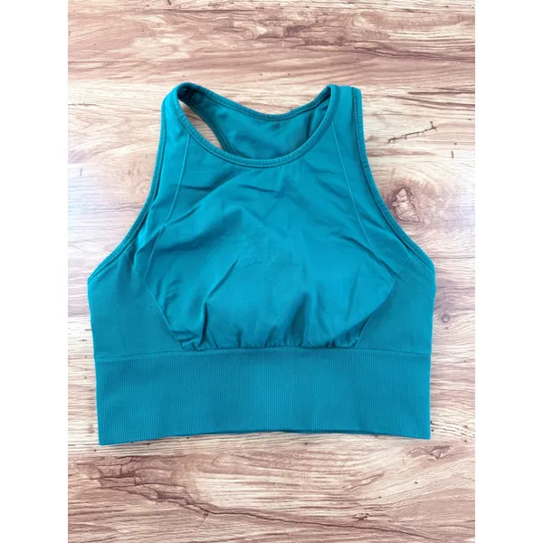 Lululemon Ebb to Train Sports Bra Laguna Green High‎ Neck Size 6 W2BLGS - Image 2
