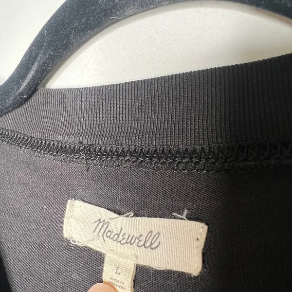Madewell Black T-shirt Mini Dress Size Large - Image 7