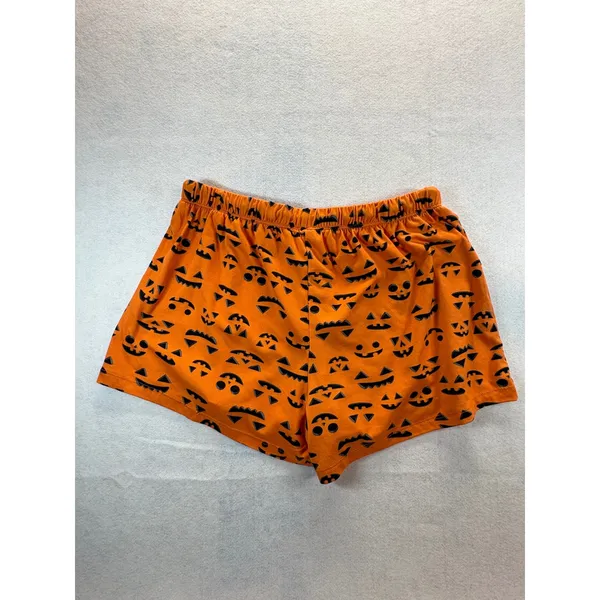 Pillow Talk Halloween Pajama Shorts Womens Medium Orange Jack-O-Lantern Pumpkin - Image 5