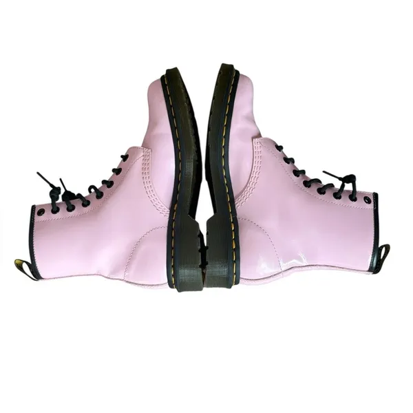 Dr Doc Martens 1460 Patent Leather Lace Up Combat Boots Womens Size 7 Pale Pink - Image 4