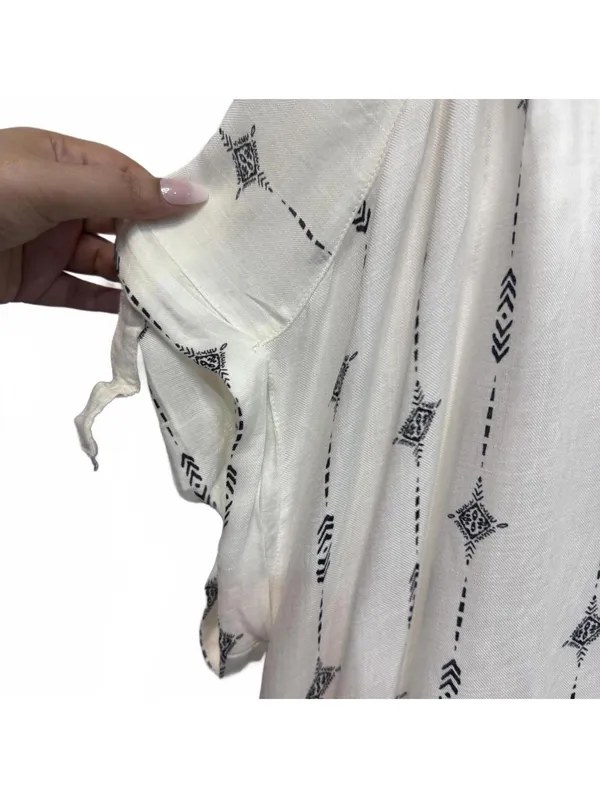 Maurices White Boho Print Short Sleeve V-Neck Tunic Top Plus Size 3X - Image 4