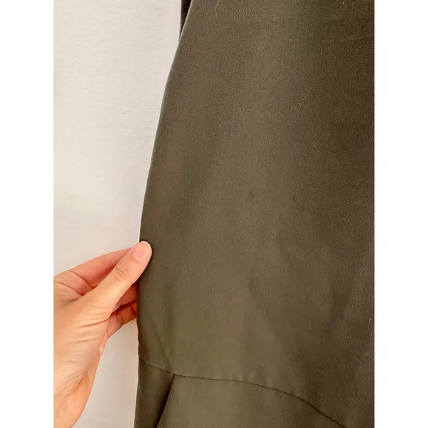 Gap Olive Green Sleeveless Drop Waist V-Neck Pocket Mini Dress Small - Image 7
