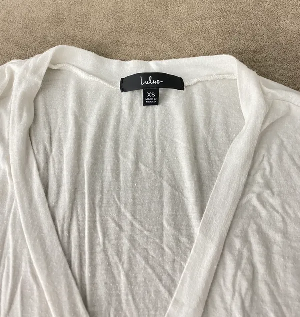 Lulus White V Neck Shirt - Image 4