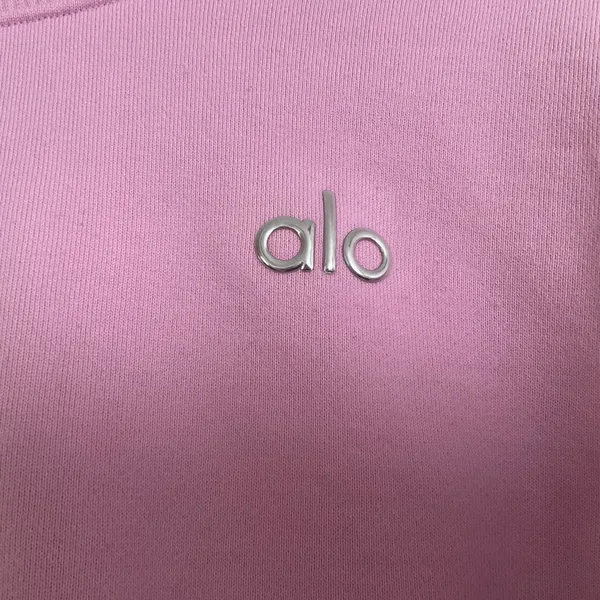 Alo Yoga Cropped Accolade Crewneck Candy Heart Pink S - Image 3
