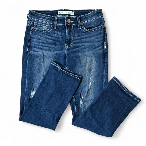 BKE‎ Payton Women's Sz 24 Mid Rise Distressed Skinny Jeans Dark Wash - Image 2