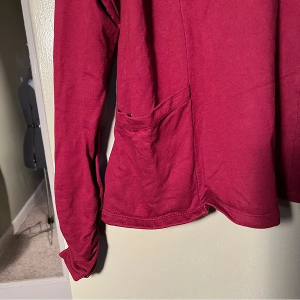 Flutter Squeak‎ Women's Size Medium Thick Knit Top Sweatshirt Cherry Red Pockets - Image 4