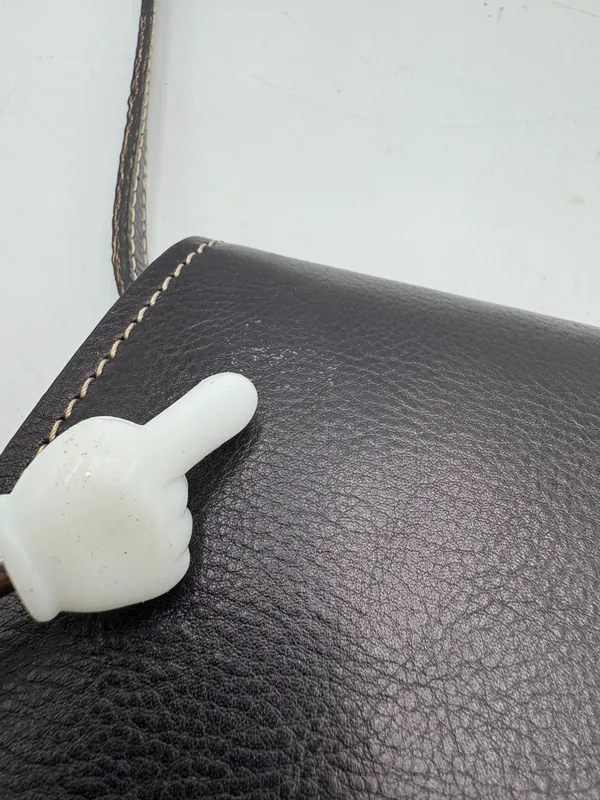 Vintage Firenze Fratellini Genuine Leather Black Crossbody Bag Made in Italy - Image 11