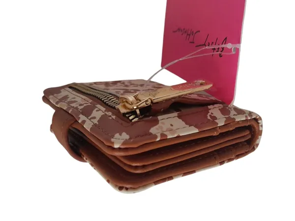 Betsey Johnson Brown Heart Cow Print Mini Wallet - Image 5