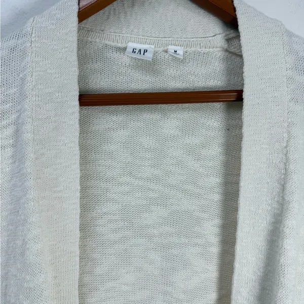 GAP Cream Women's Sweater Cardigan 100% Cotton size M - Image 4