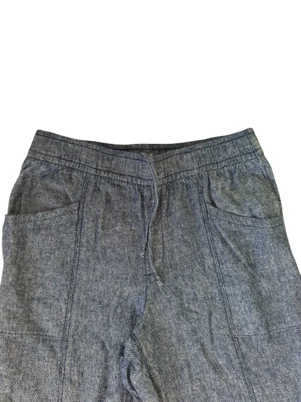 Old Navy women's straight taper high rise blue elastic waist pants size small - Image 4