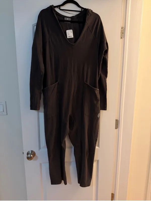 Free People Hot Shot Long-Sleeve Onesie Washed Black Jumpsuit Size XS - Image 6