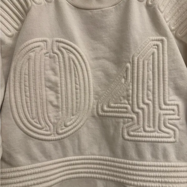 Ivy Park Small White Corded 04 Cotton Crewneck Sweatshirt - Image 3