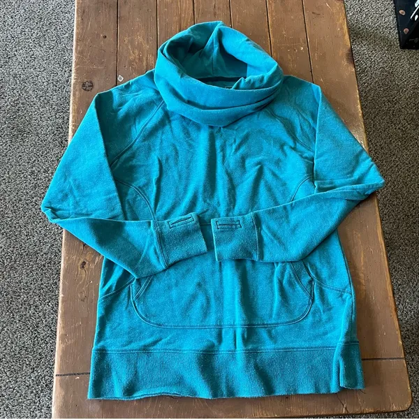 L.L.Bean cowl neck pullover sweatshirt relaxed hood thumbhole cuffs - Image 5