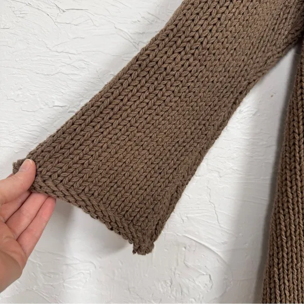 Soft Surroundings Brown Chunky Knit Oversized Sweater Womens L Lagenlook Fall - Image 3