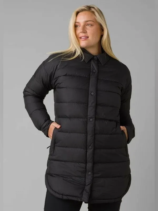 Prana Global Thistle Down Filled Black Long Coat XS - Image 3