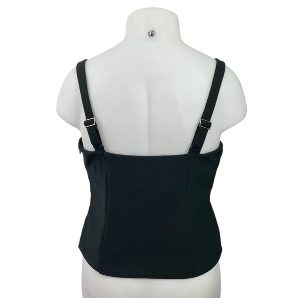 Abercrombie & Fitch Black Sleeveless Square Neck Crop Corset Crop Tank Top Sz XL - Image 3
