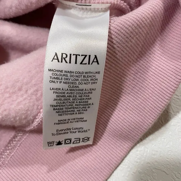 Aritzia Sweatfleece Perfect Hoodie XS Pink Oversized Pullover Cozy - Image 7