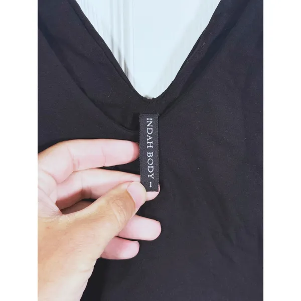 Indah Body Lined Crop Tank Top Womens Small Black Y2K Going Out Indie Sleaze - Image 4