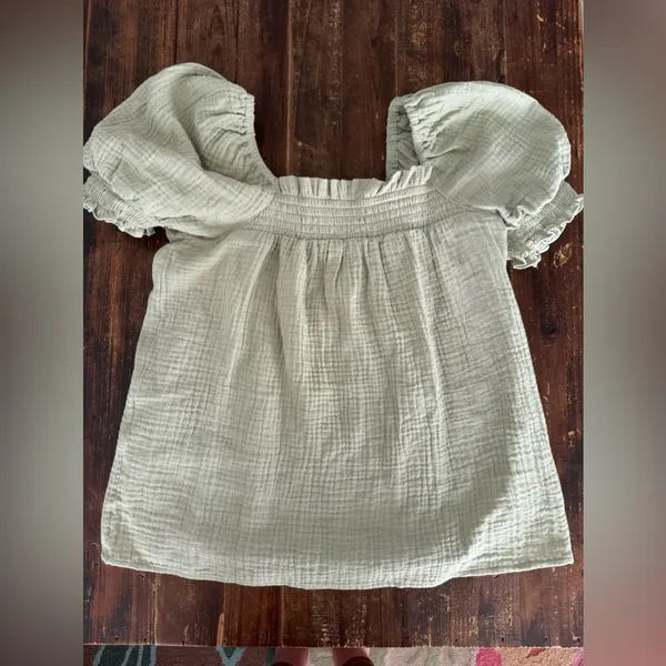 J.Crew Squareneck puff-sleeve soft gauze top - Image 2