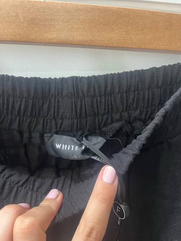 White Fox Black Linen Pants - Image 4