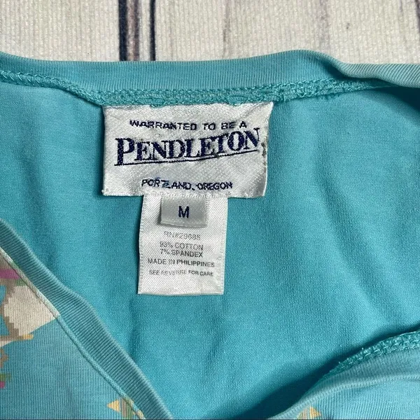 Vintage Pendleton Y2K Southwestern Aztec Womens Top Size‎ Medium Long Sleeve - Image 2