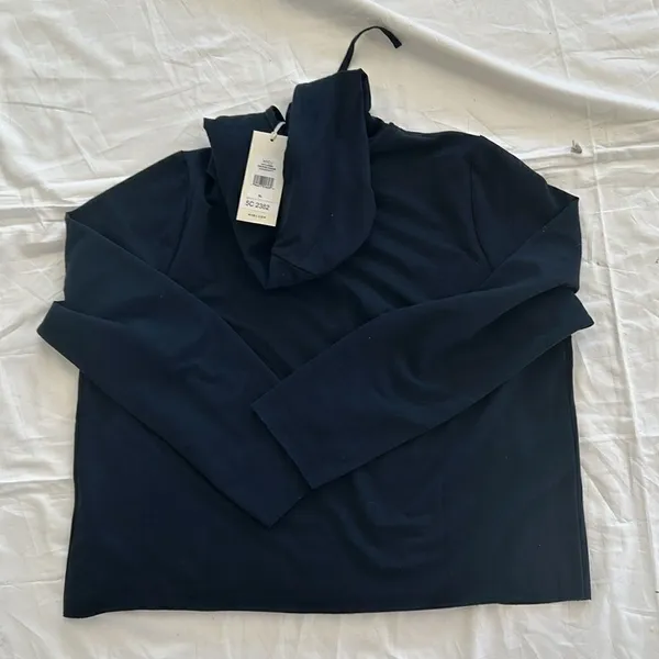 NYDJ Womens Cropped Comfy Hoodie, Oxford Navy, Size -XL, NWT - Image 2