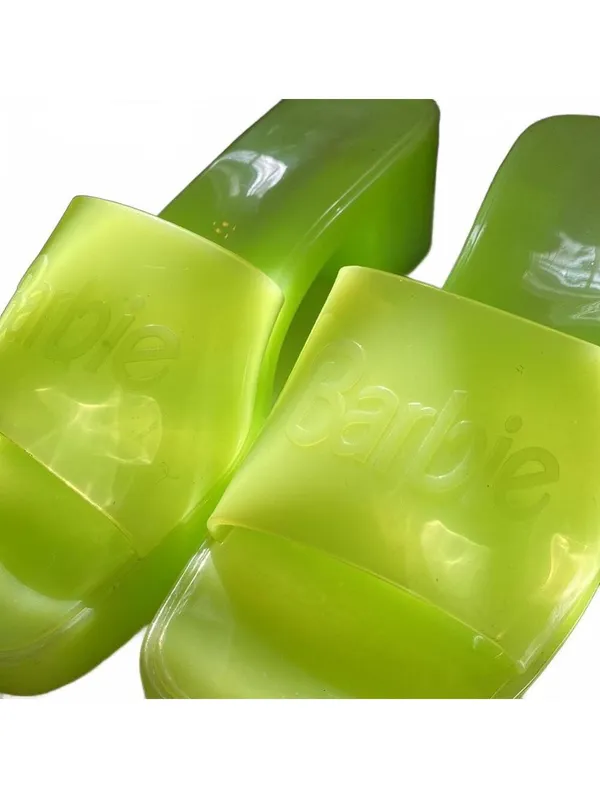 Barbie Jelly Block Heel Sandals Lime Green Women's Size 9 - Image 2