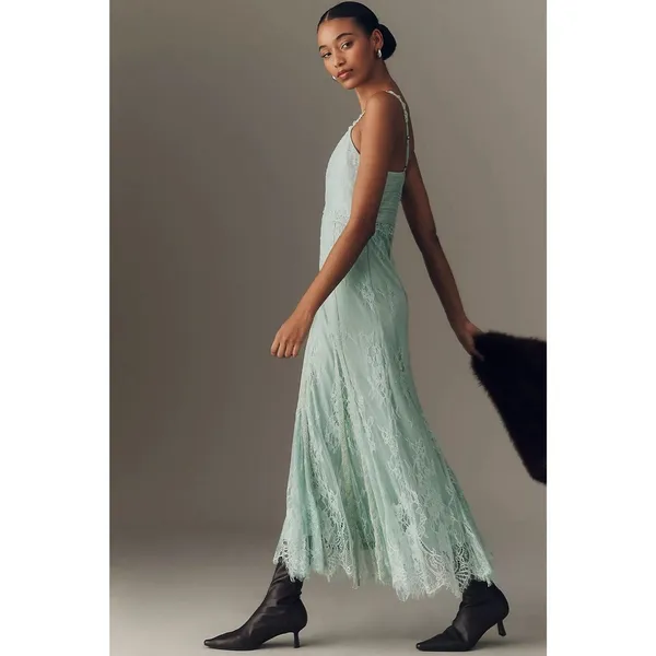 Anthropologie Bl-nk Rosnella Sleeveless Sweetheart Lace Midi Dress Fairy New - Image 2