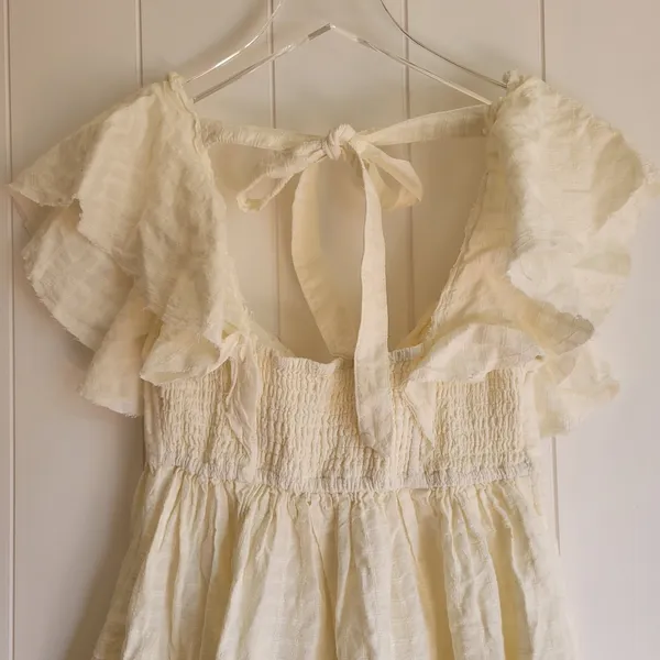 Free People Women's Undone Mini Dress - Ecru Wash Size Small NWT - Image 8