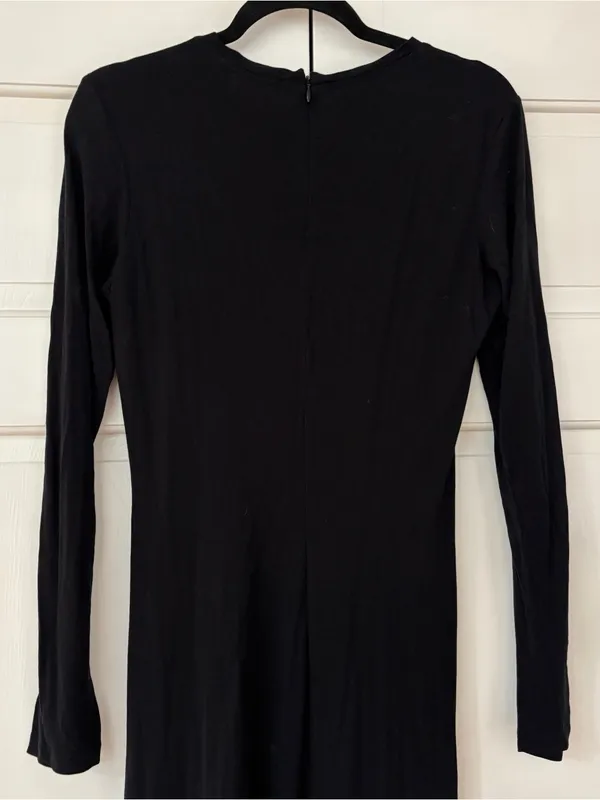Ulla Johnson Ceryse Dress Noir Black Long Sleeve Ruched Waist‎ Maxi Size Large - Image 9