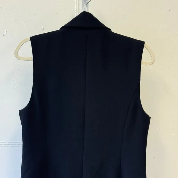 Central Park West New York Women's Black Sleeveless Blazer Vest Career Small - Image 5