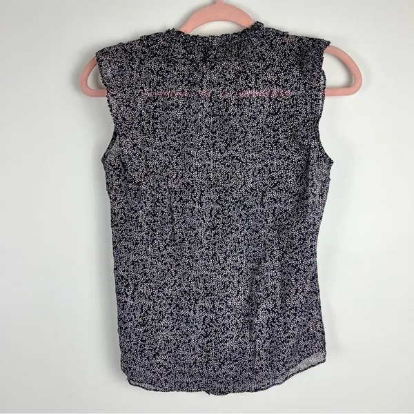 Rebecca Taylor Silk Blend Metallic Ruffle Sleeveless Blouse Size 00 - Image 11