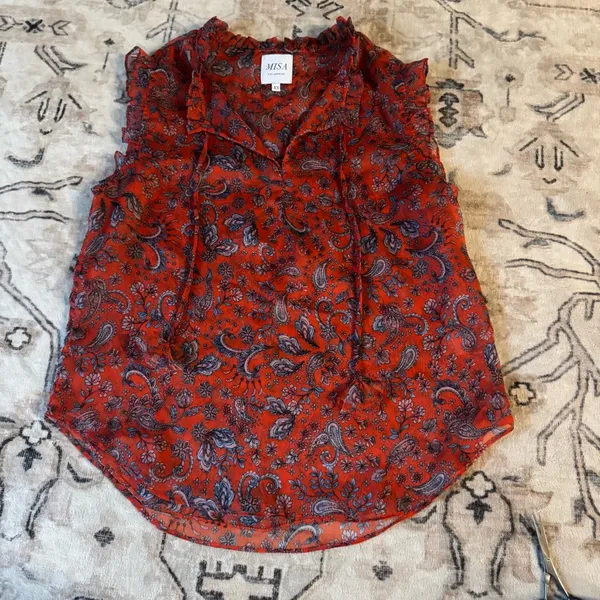 Misa Los Angeles Red Paisley Mini Dress - Image 4