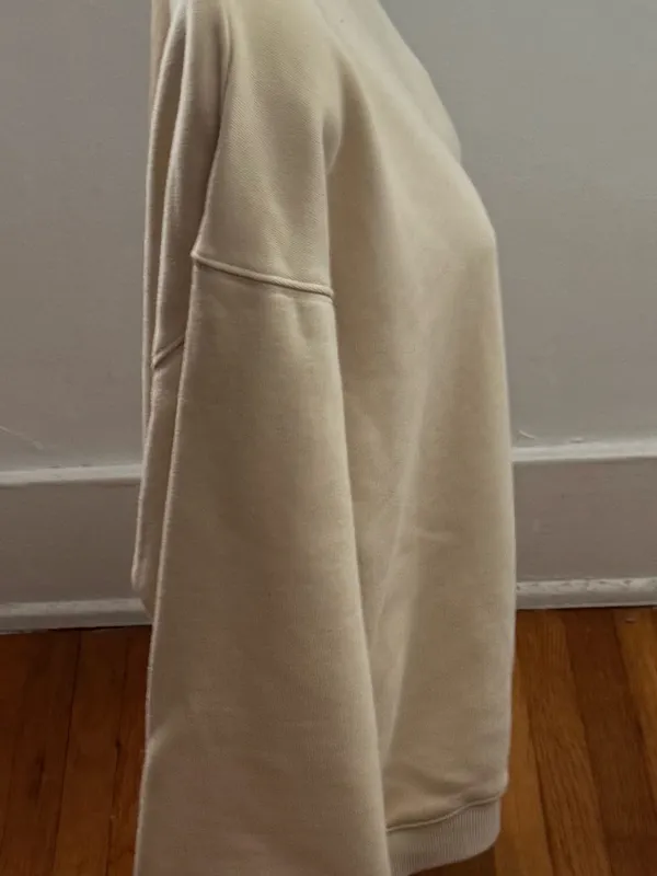 Parade Beige Embroidered Crewneck 100% cotton Sweatshirt, size M loungewear - Image 3