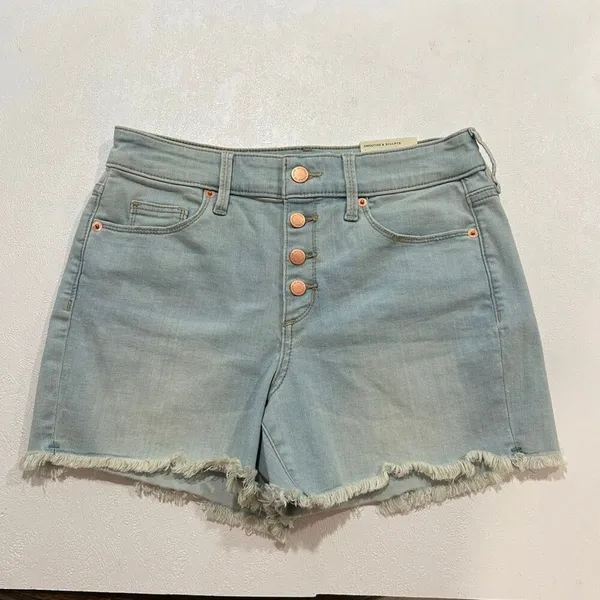 Universal Threads High Rise Button Fly Denim Shorts Size 4 Light Wash - Image 2