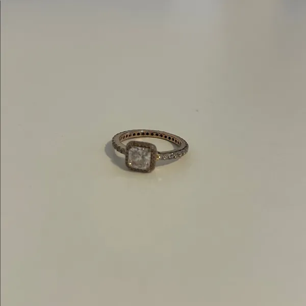 Pandora Square Sparkle Halo Ring 14k rose gold plating - Image 8