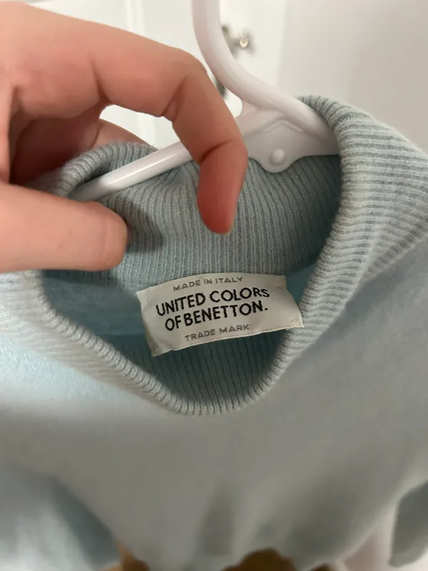 Light Blue mock neck cropped sweater - Image 3