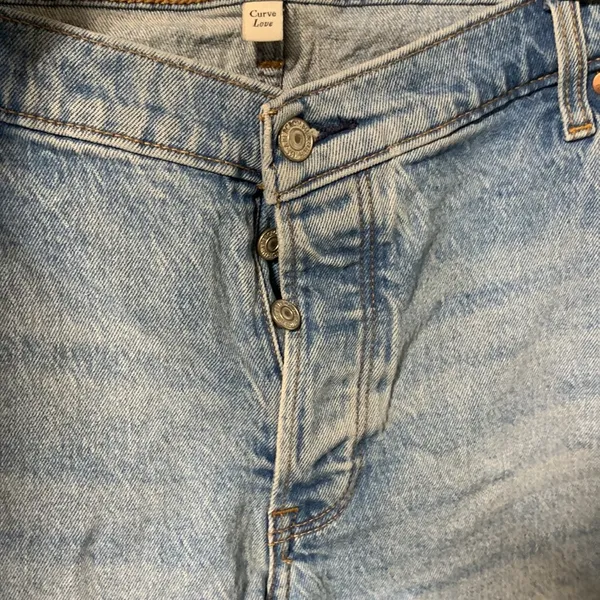 Abercrombie And Fitch 90s Baggy Short Low Rise Jean Denim Rise Curve Love 35/20 - Image 3