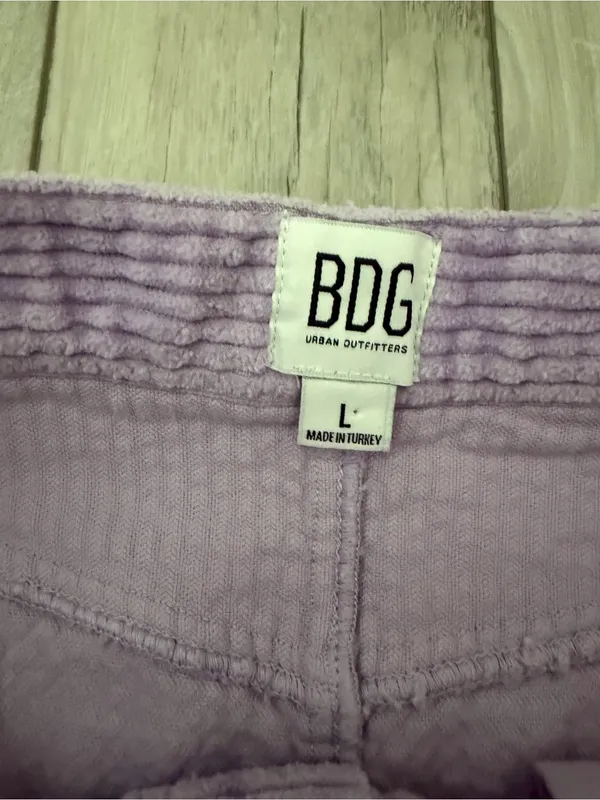 BDG Urban Outfitters Y2K TumblrGirl Retro Purple Cotton Ribbed Mini Skirt Large - Image 7