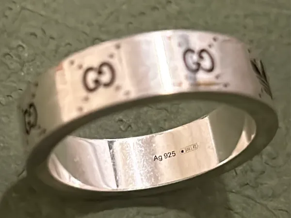 Gucci x Adidas Engraved Interlocking G Ring Ag 925 - Image 4
