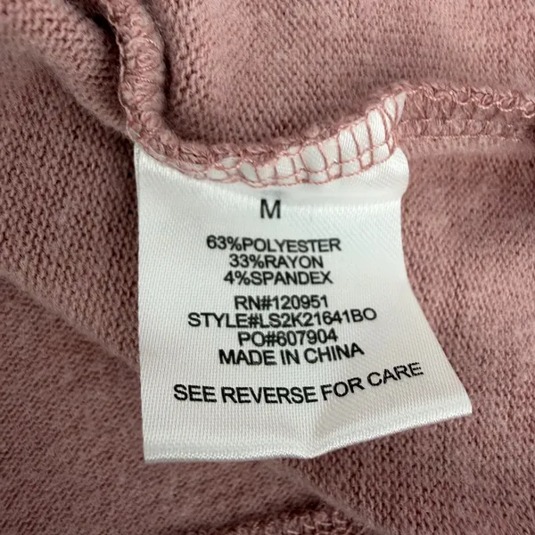 Olive + Oak Top Womens M Dusty Rose Mauve Knit Long Sleeve Crewneck Relaxed READ - Image 4