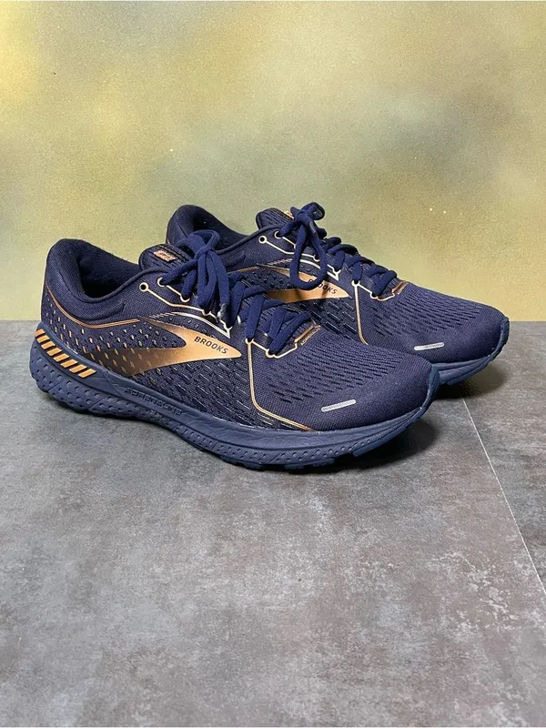Brooks Adrenaline GTS 21 Women's Blue/Gold Running Shoes Size 11B - Image 2
