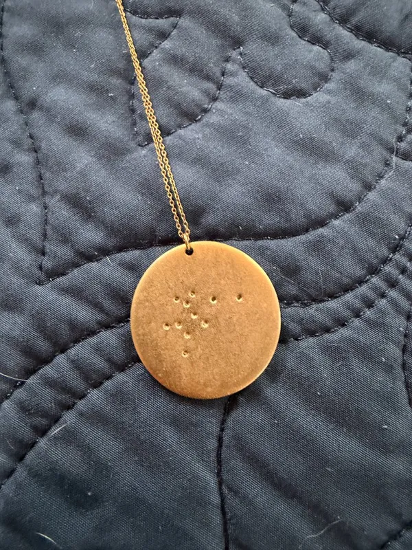 Set & Stone Constellation Aquarius Gold Tone Pendant Necklace - Image 7