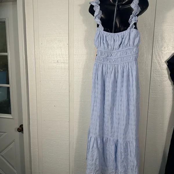 Kingston Grey Women’s Boho Blue Tiered Flutter Sleeve Maxi Dress SZ XL NWT - Image 6